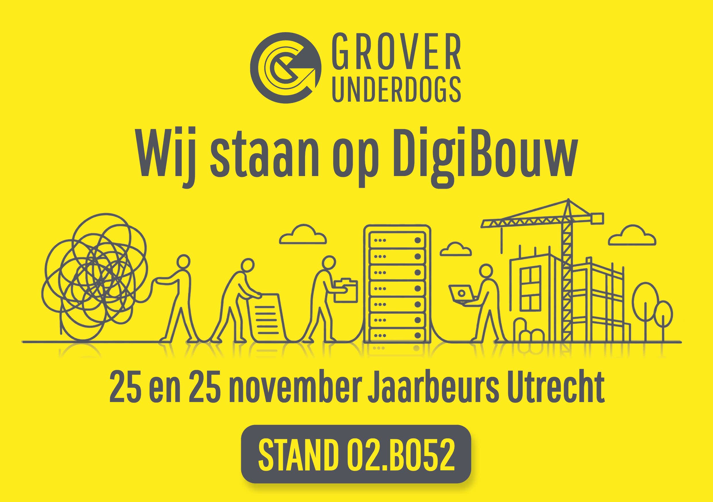 GROVER Underdogs staat op DigiBouw 2026: wie doet het werk achter de digitalisering?